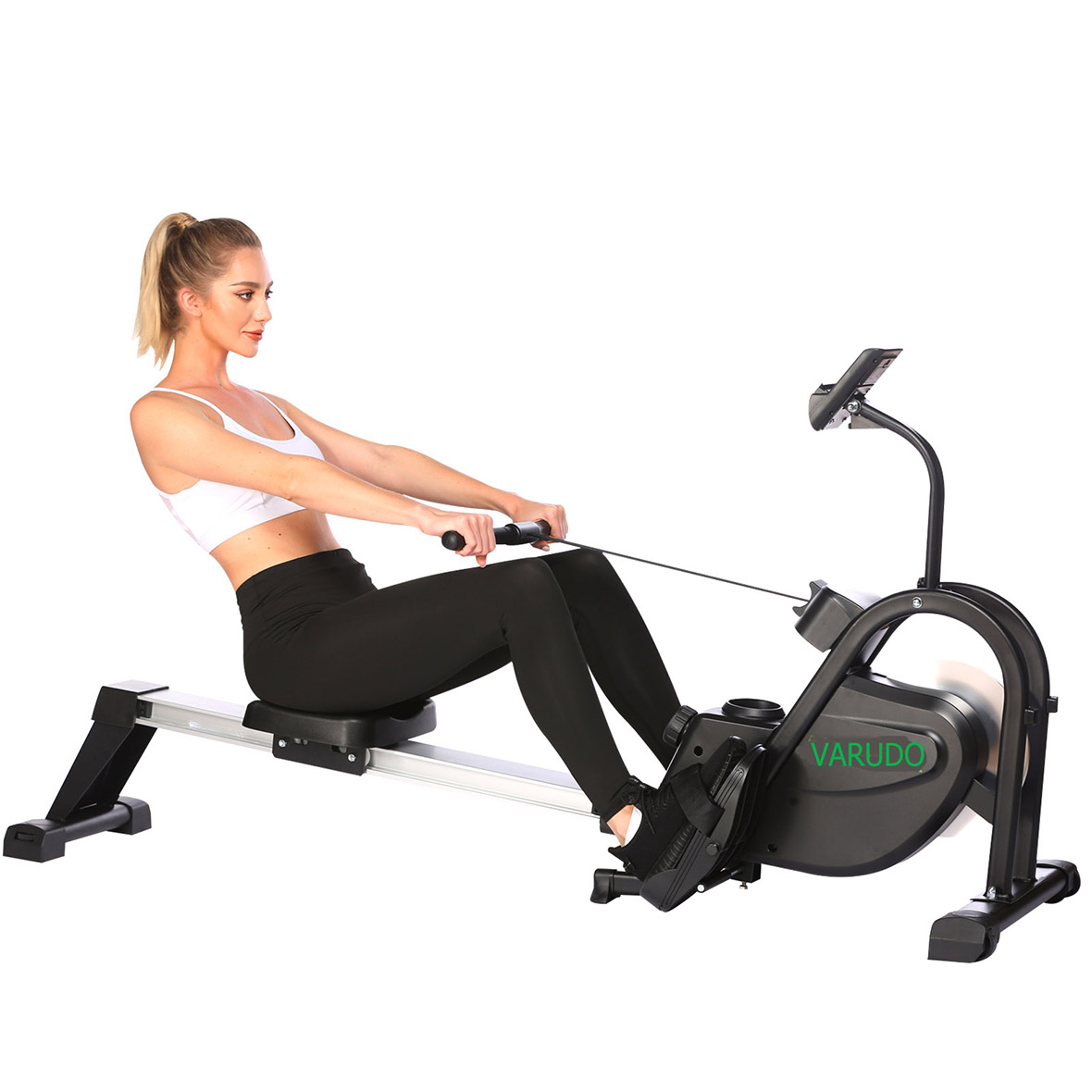 VARUDO Rowing Machine, Rowing Machine for at Home with 10 Levels. Quiet Magnetic, Resistance with Quiet & Maintenance-free Magnetic Brake System